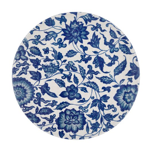 Blauwe Chinese sierbloem Snijplank (Voorkant)