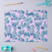 Blauwe Chinese vazen en bloemenboeket Waterverf Tissuepapier (Craft)