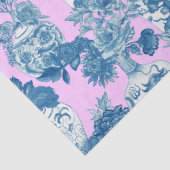 Blauwe Chinese vazen en bloemenboeket Waterverf Tissuepapier (Detail)