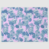 Blauwe Chinese vazen en bloemenboeket Waterverf Tissuepapier (Voorkant)