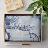 Blauwe Chinoiserie Aziatische Franse Decoupage Pri Tissuepapier (Geschenk)