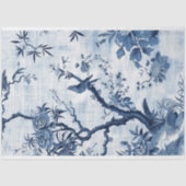 Blauwe Chinoiserie Aziatische Franse Decoupage Pri Tissuepapier (Voorkant)