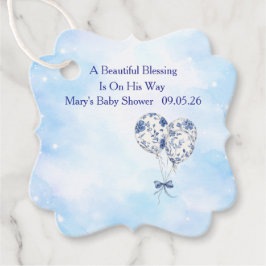 Blauwe Chinoiserie Baby Shower Favor Tags Bedankjes Labels
