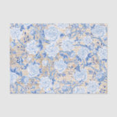 Blauwe Chinoiserie Bird & Floral Decoupage Tissuepapier (Voorkant)