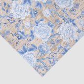  Blauwe Chinoiserie Bird & Floral Decoupage Tissuepapier (Detail)