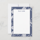 Blauwe Chinoiserie Bloemen Bedankkaart (Voorkant)