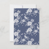 Blauwe Chinoiserie Bloemen Bedankkaart (Achterkant)