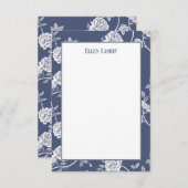 Blauwe Chinoiserie Bloemen Bedankkaart (Voorkant / Achterkant)