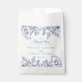 Blauwe Chinoiserie Bloemen Trouwdessert Bedankzakje (Voorkant)