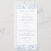 Blauwe Chinoiserie bloemenboho trouwkaart (Achterkant)