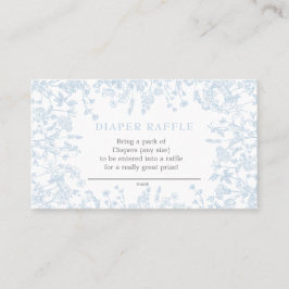 Blauwe Chinoiserie bloemenluier loterij kaart, spe Visitekaartje