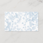 Blauwe Chinoiserie bloemenluier loterij kaart, spe Visitekaartje (Achterkant)