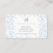 Blauwe Chinoiserie bloemenluier loterij kaart, spe Visitekaartje (Voorkant)