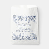 Blauwe Chinoiserie Bloemige Bruidsdiner Dessert Bedankzakje (Voorkant)