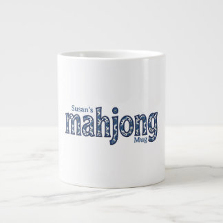 Blauwe Chinoiserie Bloemstuk Aangepaste Mahjong Grote Koffiekop