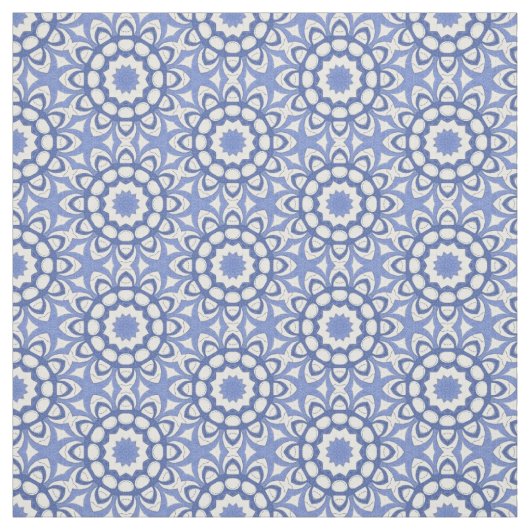 Blauwe chinoiserie cirkel herhaling decorator stof (Swatch)