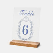 Blauwe Chinoiserie Floral Botanische bruiloft Acryl Bord (Hoek)