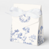 Blauwe Chinoiserie Floral Botanische bruiloft Bedankdoosjes (Voorkant Zijde)