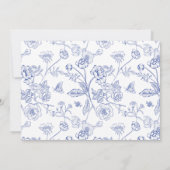  Blauwe Chinoiserie Floral Hartelijk dank Notitiekaartje (Achterkant)