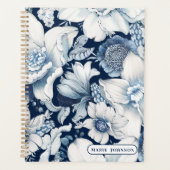 Blauwe Chinoiserie Gepersonaliseerde Planner (Voorkant)