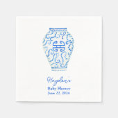 Blauwe Chinoiserie Ginger Jar Gepersonaliseerde Se Servet (Voorkant)