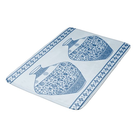 Blauwe Chinoiserie Ginger Jars Vassen Badmat (Gekanteld)