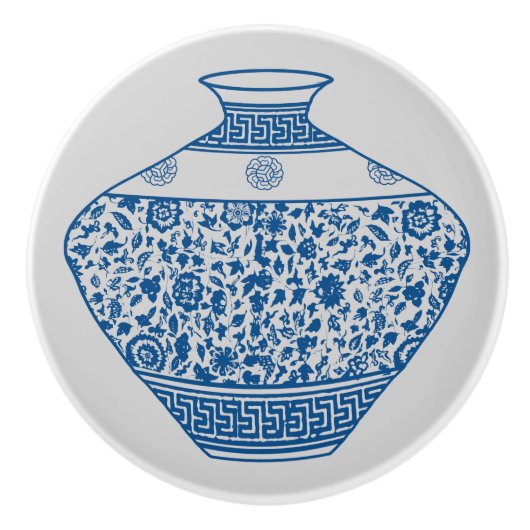  Blauwe Chinoiserie Ginger Jars Vassen Keramische Knop (Voorkant)