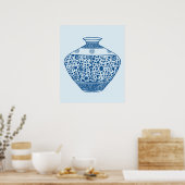 Blauwe Chinoiserie Ginger Jars Vassen Poster (Keuken)