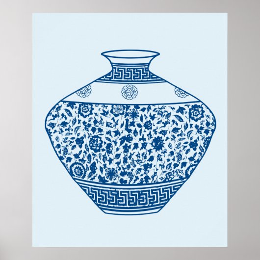 Blauwe Chinoiserie Ginger Jars Vassen Poster (Voorkant)