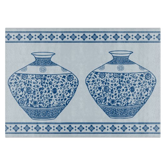 Blauwe Chinoiserie Ginger Jars Vassen Snijplank (Voorkant)