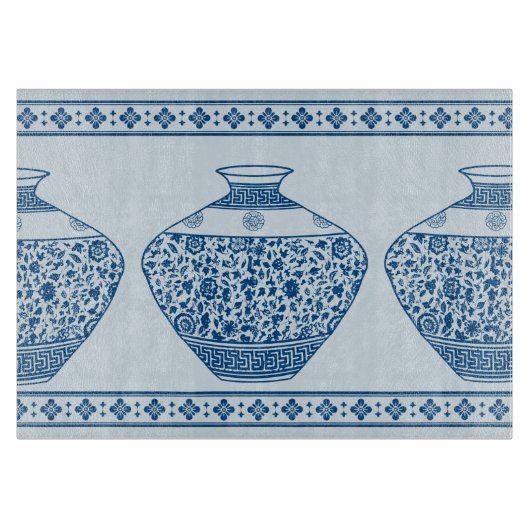  Blauwe Chinoiserie Ginger Jars Vassen Snijplank (Voorkant)