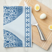 Blauwe Chinoiserie Ginger Jars Vassen Theedoek (Quarter Fold)