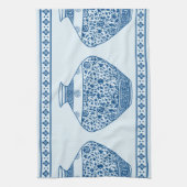 Blauwe Chinoiserie Ginger Jars Vassen Theedoek (Verticaal)