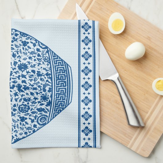  Blauwe Chinoiserie Ginger Jars Vassen Theedoek (Quarter Fold)