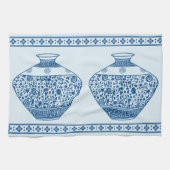  Blauwe Chinoiserie Ginger Jars Vassen Theedoek (Horizontaal)