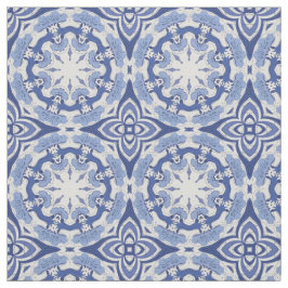 Blauwe chinoiserie herhalingscirkel decorator patr stof