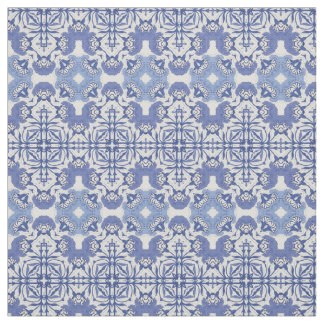 Blauwe chinoiserie horizontaal herhalingspatroon stof