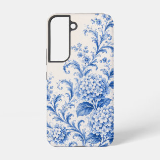 Blauwe Chinoiserie Hortensia Hoesje Samsung Galaxy Hoesje