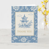 Blauwe Chinoiserie Kaart (Gele Bloem)