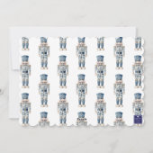 Blauwe Chinoiserie Kerst Notenkraker Foto Feestdagenkaart (Achterkant)