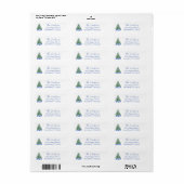 Blauwe Chinoiserie Kerstboom Etiket (Full Sheet)