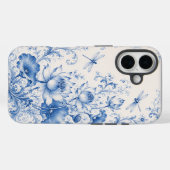 Blauwe Chinoiserie Lotus Libelle Hoestelcase Case-Mate iPhone Case (Achterkant (horizontaal))