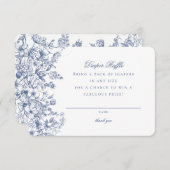 Blauwe Chinoiserie Luier Raffle Uitnodiging Invoeg Informatiekaartje (Voorkant / Achterkant)