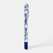 Blauwe Chinoiserie Monogram Naam iPhone Hoesje (Rechterkant)