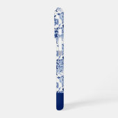 Blauwe Chinoiserie Monogram Naam iPhone Hoesje (Linkerkant)