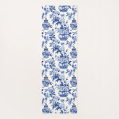 Blauwe Chinoiserie Monogram Naam Yogamat (Achterkant)