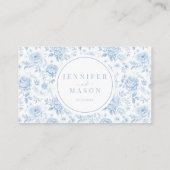 Blauwe Chinoiserie Porselein Bruiloft Platte Plaat Plaatskaartje (Achterkant)