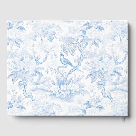 Blauwe chinoiserie porselein cadeau bruiloft gaste gastenboek (Achterkant)