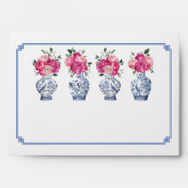 Blauwe Chinoiserie Porselein Roze Pioenrozen Bruil Envelop