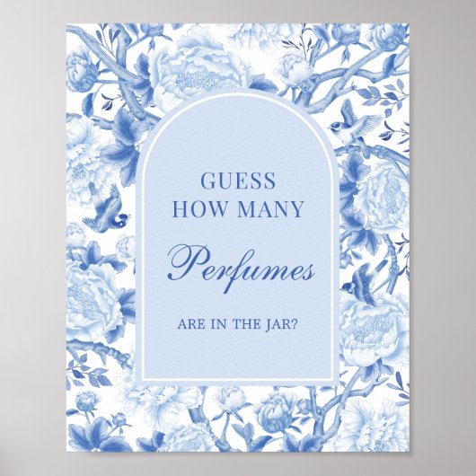 Blauwe Chinoiserie raad eens hoeveel parfums er ge Poster (Voorkant)